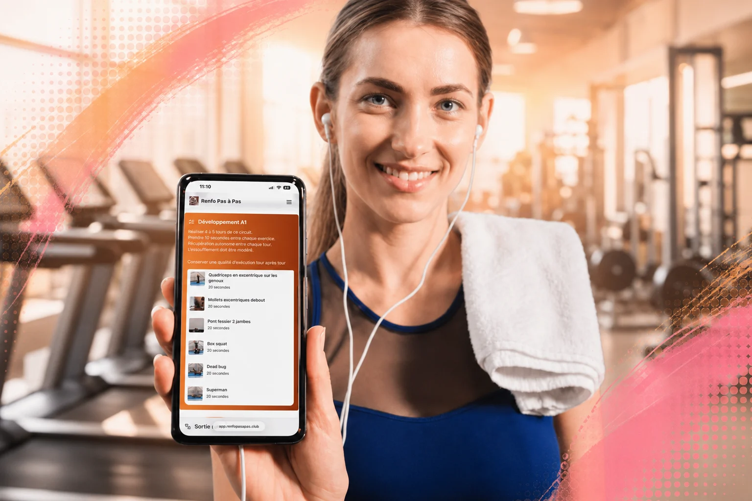 Séance de renforcement courte réalisée à domicile avec l'application